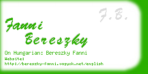 fanni bereszky business card